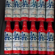Budweiser Aluminum Beer Bottle LA Dodgers Champions Collectible Breweriana