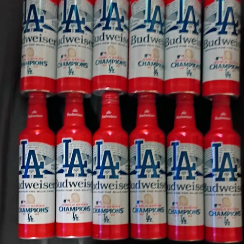 Budweiser Aluminum Beer Bottle LA Dodgers Champions Collectible Breweriana