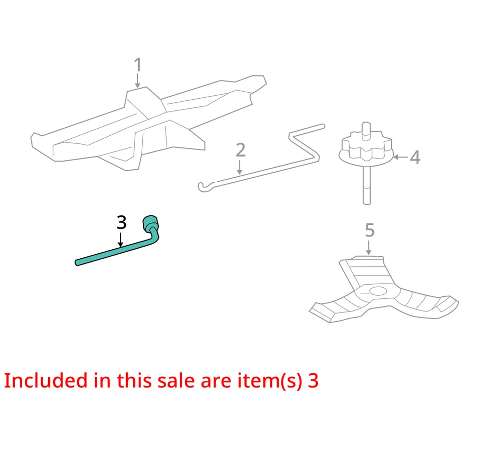 Herramienta de tuerca de neumático de repuesto Toyota Sienna CE 1998-2010 FABRICANTE DE EQUIPOS ORIGINALES Foto 3 de 4