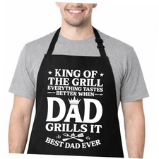 Funny Aprons for Men, Fathers Day Apron Gift for Dad, Birthday Gift for King