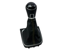 Original VW 6 Gang Schalthebel Schaltknauf Leder Golf 6 schwarz Knopf Scirocco 3