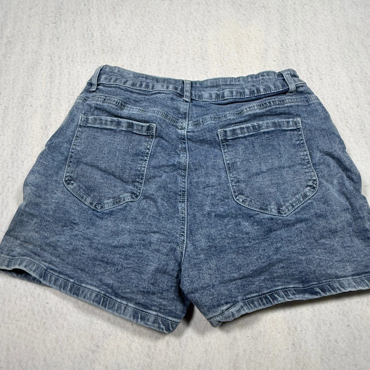 Minifalda de mezclilla con abertura frontal lavada con ácido azul Elleven para mujer E149 XL
