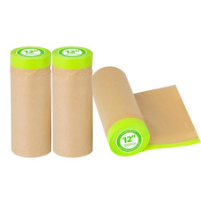 Pre-Taped Masking Paper for Painting - 12 inch x 50 feet Tape and Drape Painters
