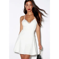 Lush Perfect Evening Ivory Lace Skater Dress Size Small NEW