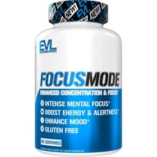 Evlution Nutrition FocusMode - Brain Support Supplement & Caffeine - 60 Servings