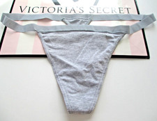 VICTORIA'S SECRET Cotton V-String Thong Panty S M L XL Gray Heather NWT VS