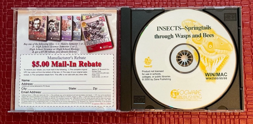 Zane: Insects Springtails through Wasps and Bees CD for Win/Mac - NEW CD in SLV - Image 2 of 3