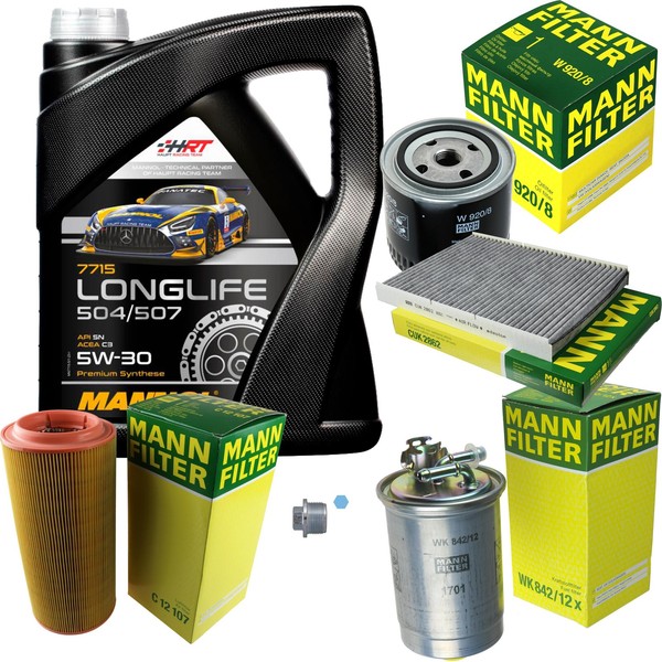 Mann Inspektionspaket 5L Mannol Longlife 504/507 5W-30 FüR VW Lupo 1.7 SDI-image