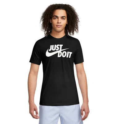 Nike Men's Just Do It Swoosh T-Shirt BLACK | WHITE M - Image 1 of 3