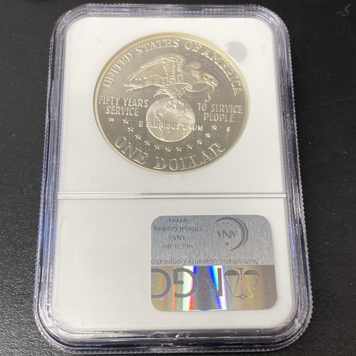 1991 S USO Anniversary Proof Commemorative Silver Dollar - NGC PF 69 UC - Picture 2 of 2