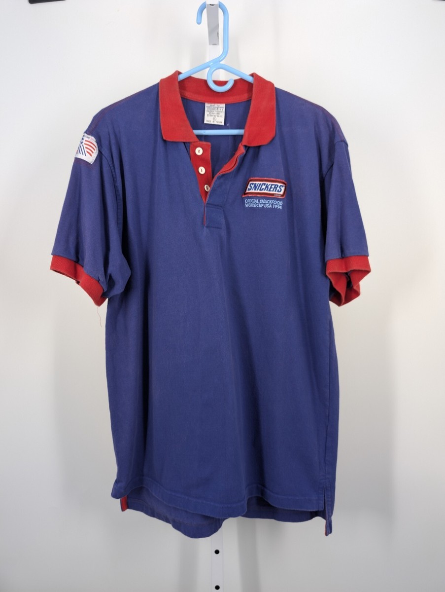 FIFA 1994 World Cup Snickers USA Soccer Promo Ad Polo Jersey Shirt