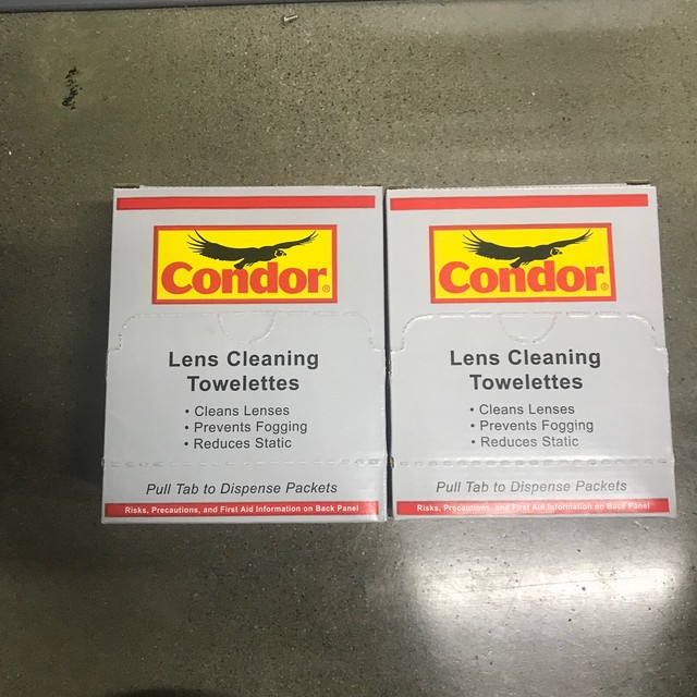 2 Boxes Condor Lens Cleaning Towelettes 100 Towelettes Prevents Fog
