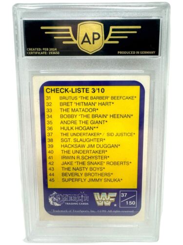 UNDERTAKER & SID - WWF WWE Merlin Card 1991 AP graded no PSA INKgrafix Toys A241 - Picture 4 of 5