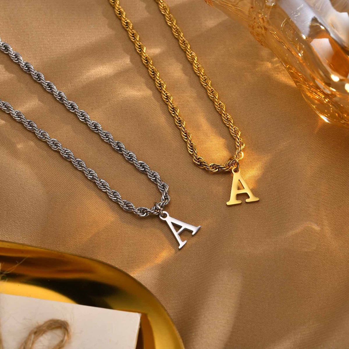Vnox Initial Necklaces for Women Men, Stainless Steel A-Z Letters