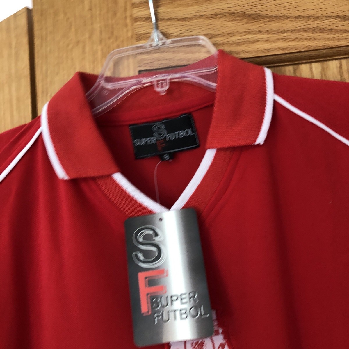 Super Futbol size 18 Carlsberg Liverpool Owen collared Red shirt