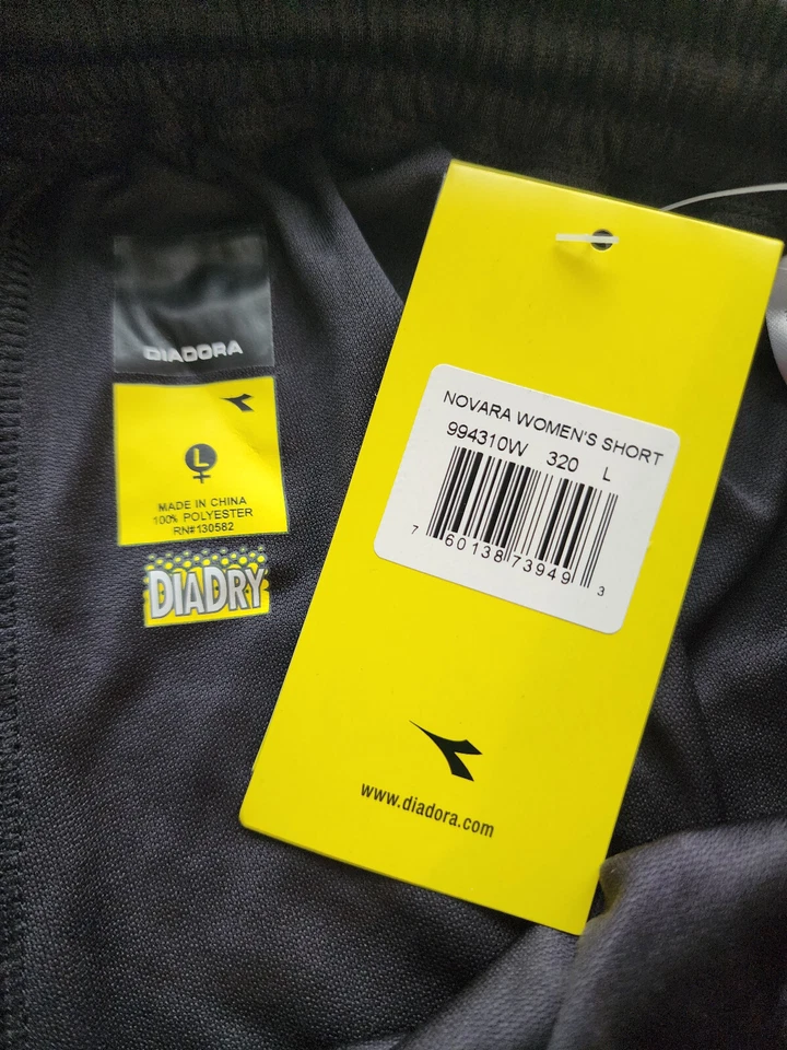 Женский Athletic футбол короткий размер LG черный влаги впитывания DiaDry Diadora запустить - Изображение 4 из 4