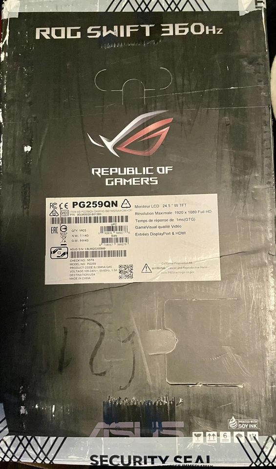ASUS ROG SWIFT 360Hz 24.5 Fast IPS 1ms Gaming Monitor PG259QN IN HAND SHIP! - Image 3 of 4