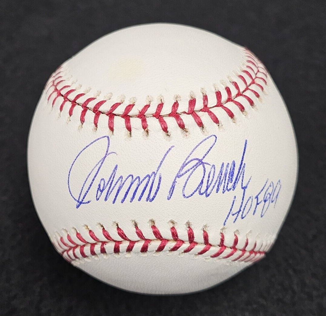 JOHNNY BENCH Signed HOF 89 Official Baseball-CINCINNATI REDS-MLB