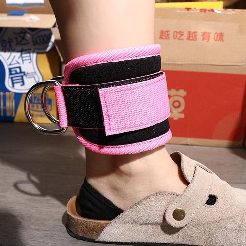 Cable Ankle Straps Gym Workouts Double D-Ring Ankle Cuffs Leg Strength Trainer - Picture 8 of 17