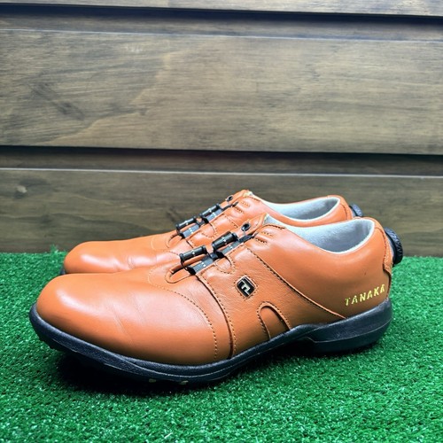 FootJoy Women's DryJoys Boa Shoes Size 7.5 N Orange Ladies Golf With Spikes