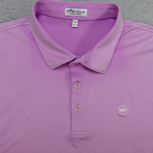 Peter Millar Summer Comfort Polo Shirt Mens XXL Pink Short Sleeve Flaw