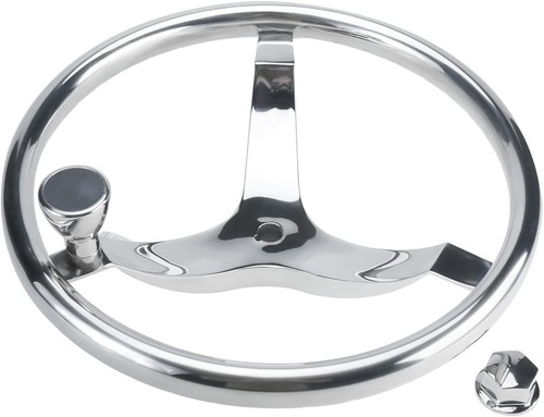 Volante marino para barco de 3 radios de 13-1/2 pulgadas de acero inoxidable con tuerca de 1/2"-20 - Imagen 7 de 20