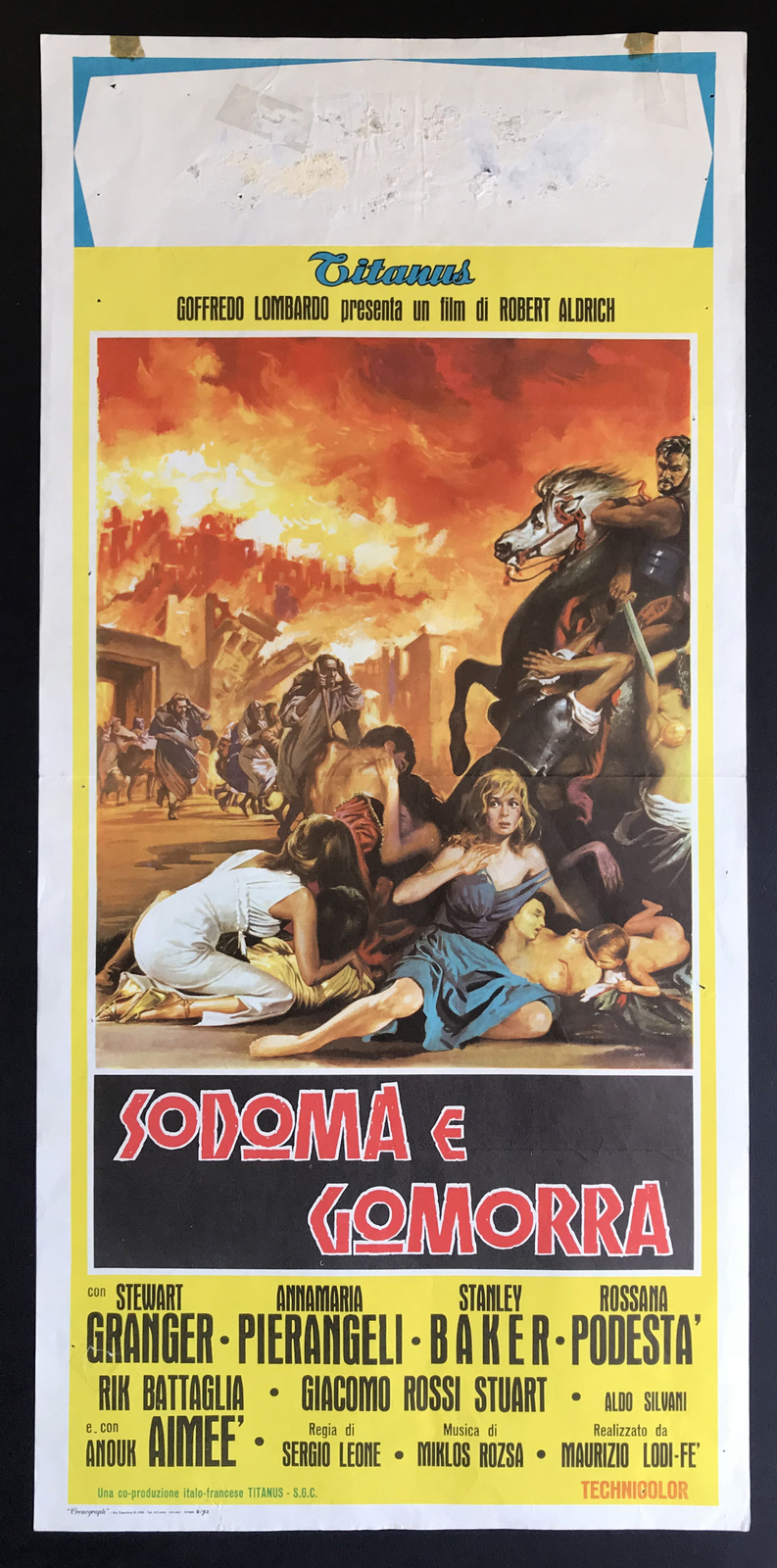 Locandina originale film Sodoma e Gomorra (1962) - Regia di Robert Aldrich, Sergio Leone