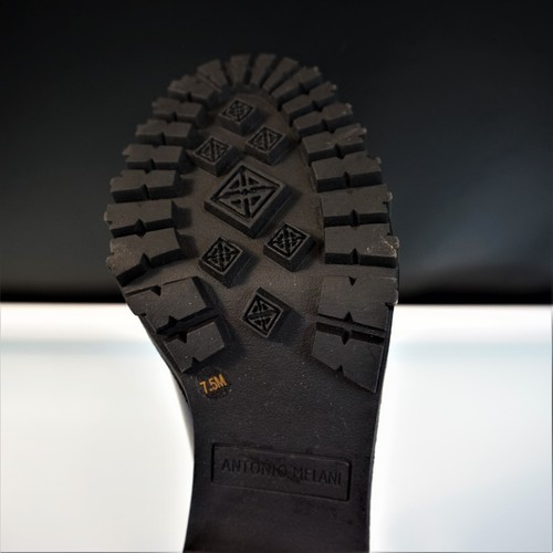 Antonio Melani Chunky Lug Sole Booties 20th Anniversary Collection Mikee Logo - Picture 7 of 11