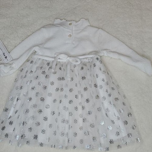 Sweet Heart Rose Silver Snowflake Merry Christmas Dress, Sz 18M, New! - Picture 6 of 9