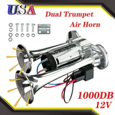 1000DB 12V Electric Trains Horns Air Train Horn Kit for Truck Car Super Loud ⭐