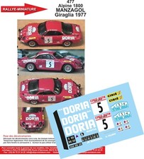 DECALS 1/43 REF 0477 RENAULT ALPINE 1800  MANZAGOL  RALLYE GIRAGLIA 1977