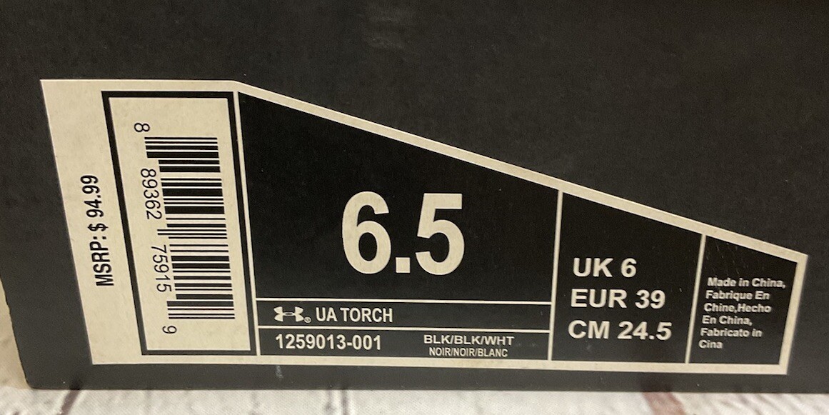 Under Armour 1259013-001 Torch Men's Basketball Shoes Black Under Armour 1259013-001 Torch Men's Basketball Shoes Black