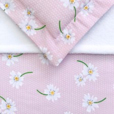 Dolls Pram Cot Blanket & Pillow Bedding Set - Pretty Pink Daisy  BABY ANNABELL