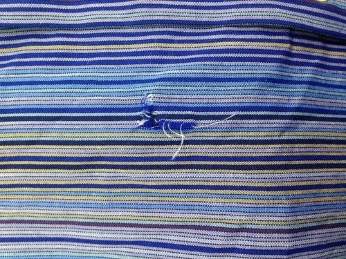 $95 Claiborne Men Modern-Fit Blue Gray Stripe Long-Sleeve Dress Shirt 16 34/35 L - Picture 4 of 4