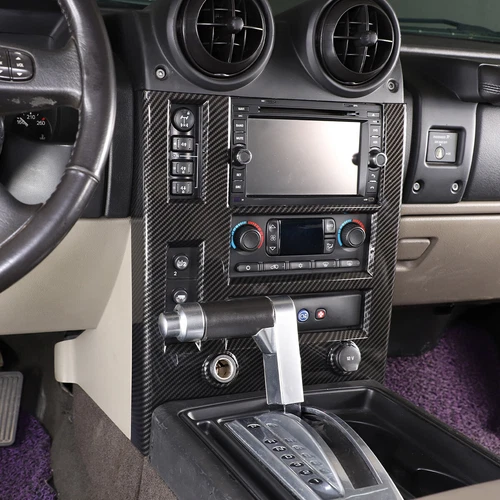 ABS Carbon Fiber Interior Center Console Trim Cover Set Fits Hummer H2 2003-2007 - Picture 26 of 30