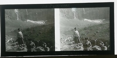 zf17 positive stereo glass plate BE circa 1920 Pyrenees circus of Gavarnie