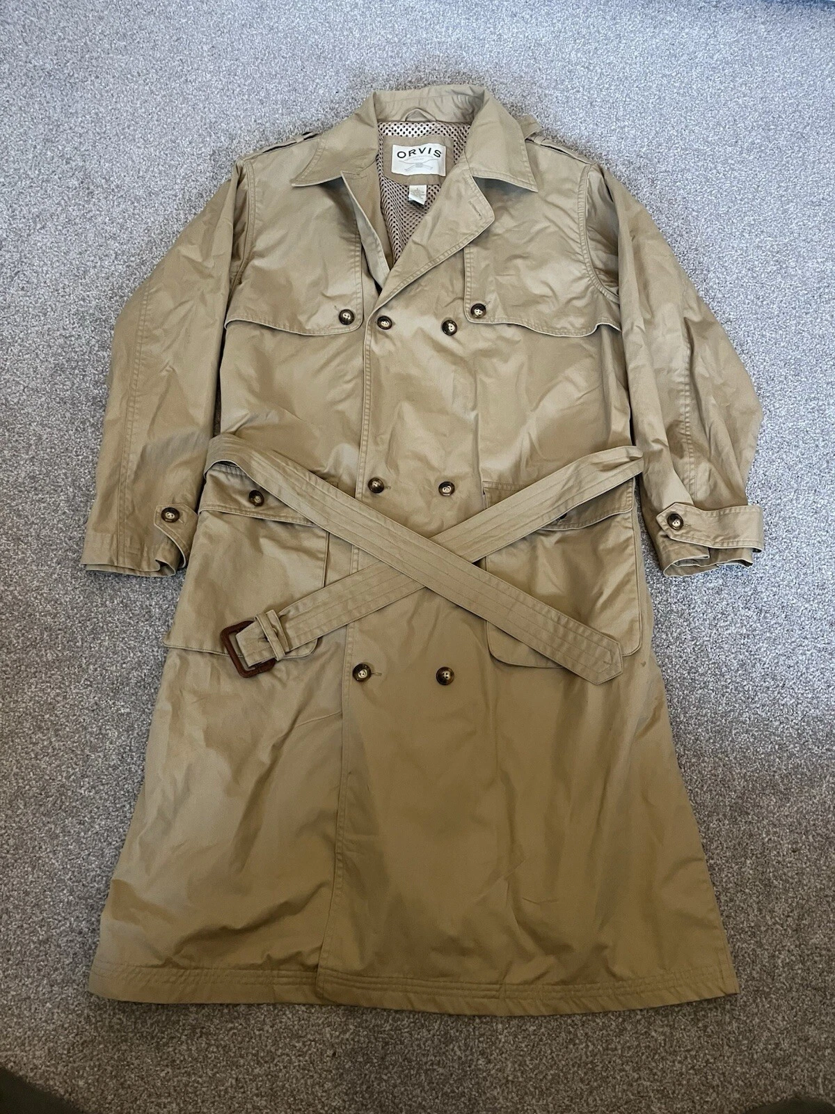 Orvis Belted Trench Coat Beige Tan Safari Fishing Field Style Inside Size Large
Opens in a new windo