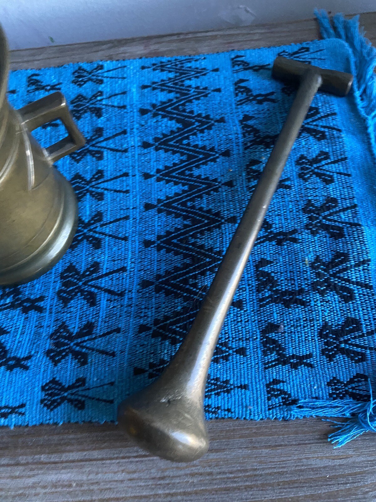 Antique Heavy Brass Mortar and Pestle eBay