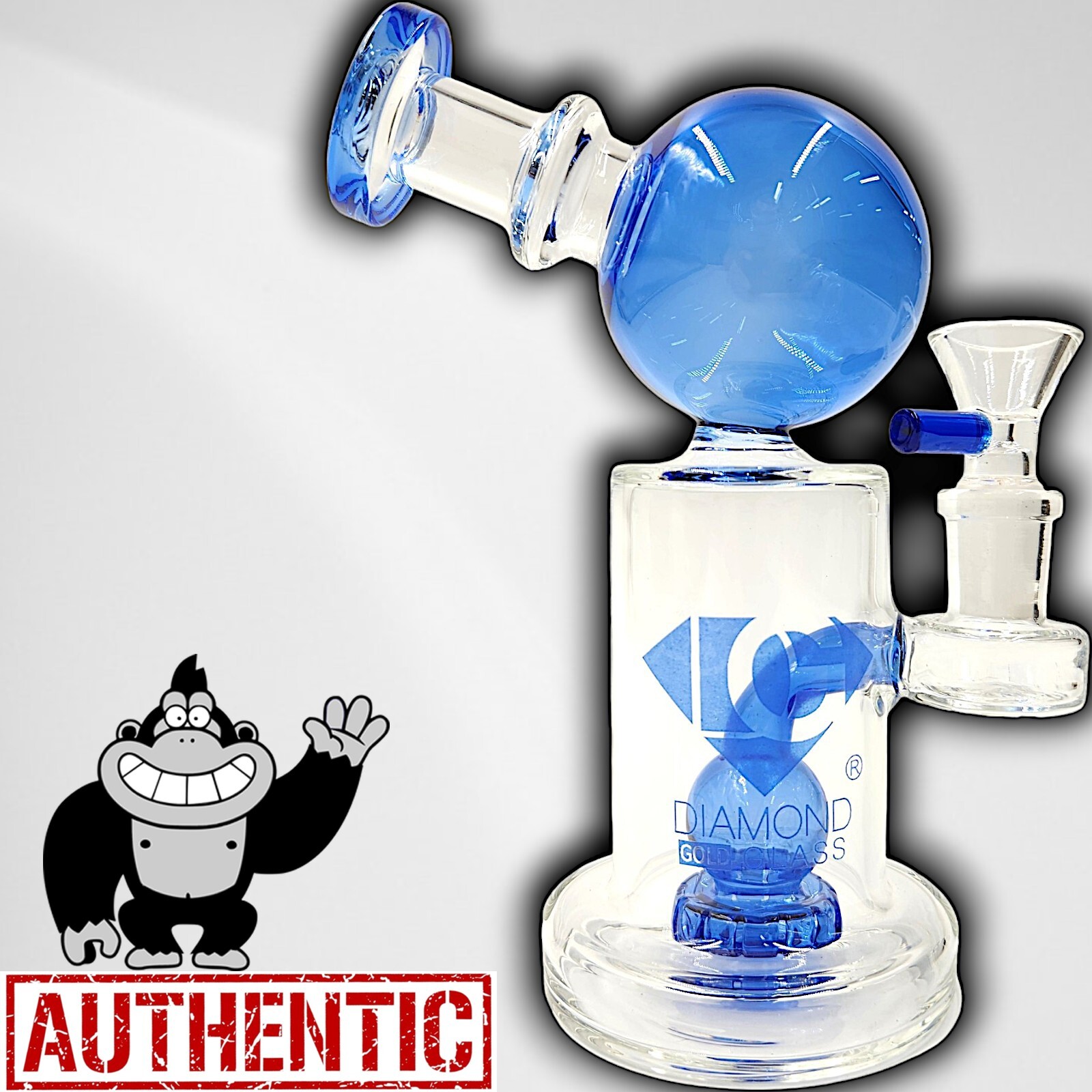 7" Diamond Glass Space Blue CIRC PERC Beaker THICK QUALITY Bong Water Pipe