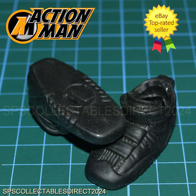 Action Man Vintage Hasbro modern neuwertig kurze schwarze Stiefel c1996-2019 KOSTENLOSER VERSAND UK
