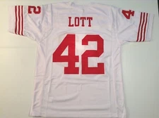 UNSIGNED CUSTOM Sewn Stitched Ronnie Lott White Jersey - M, L, XL, 2XL, 3XL