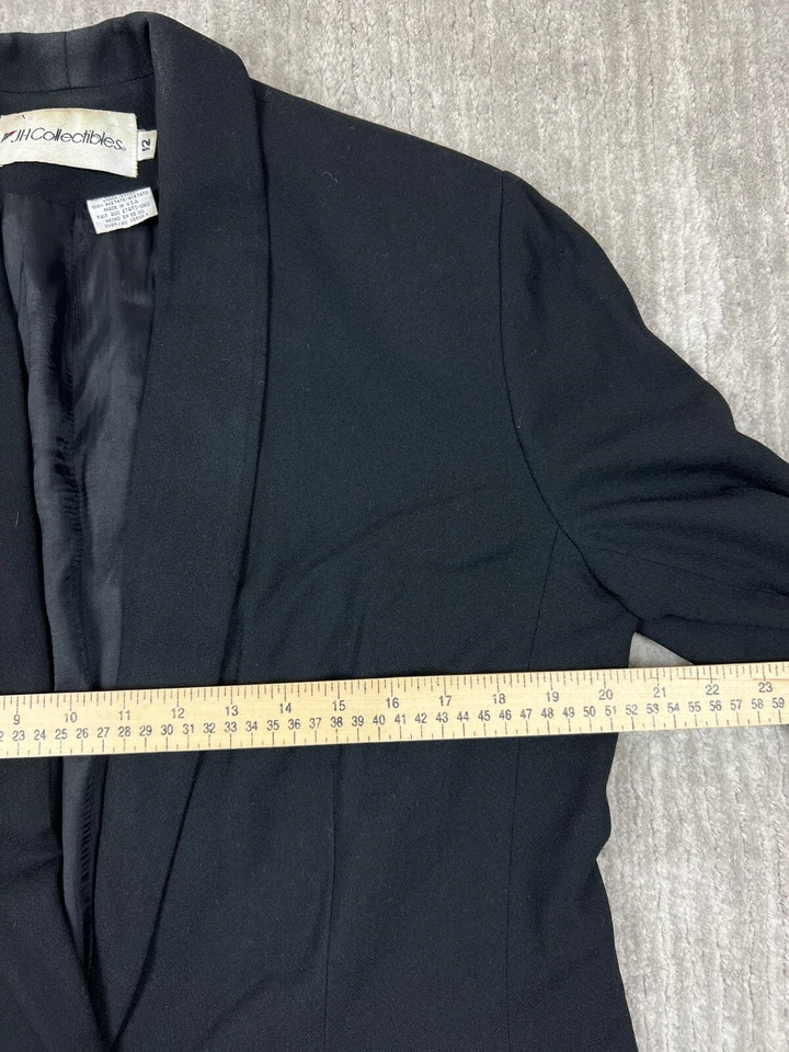 Blazer Feminino Vintage JH Collectibles 12 Preto 100% Lã Pura Feito em União - Imagem 4 de 4