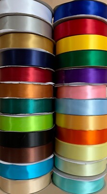 FLACHES SATINBAND 38mm Breite x 100 Meter 24 Farben