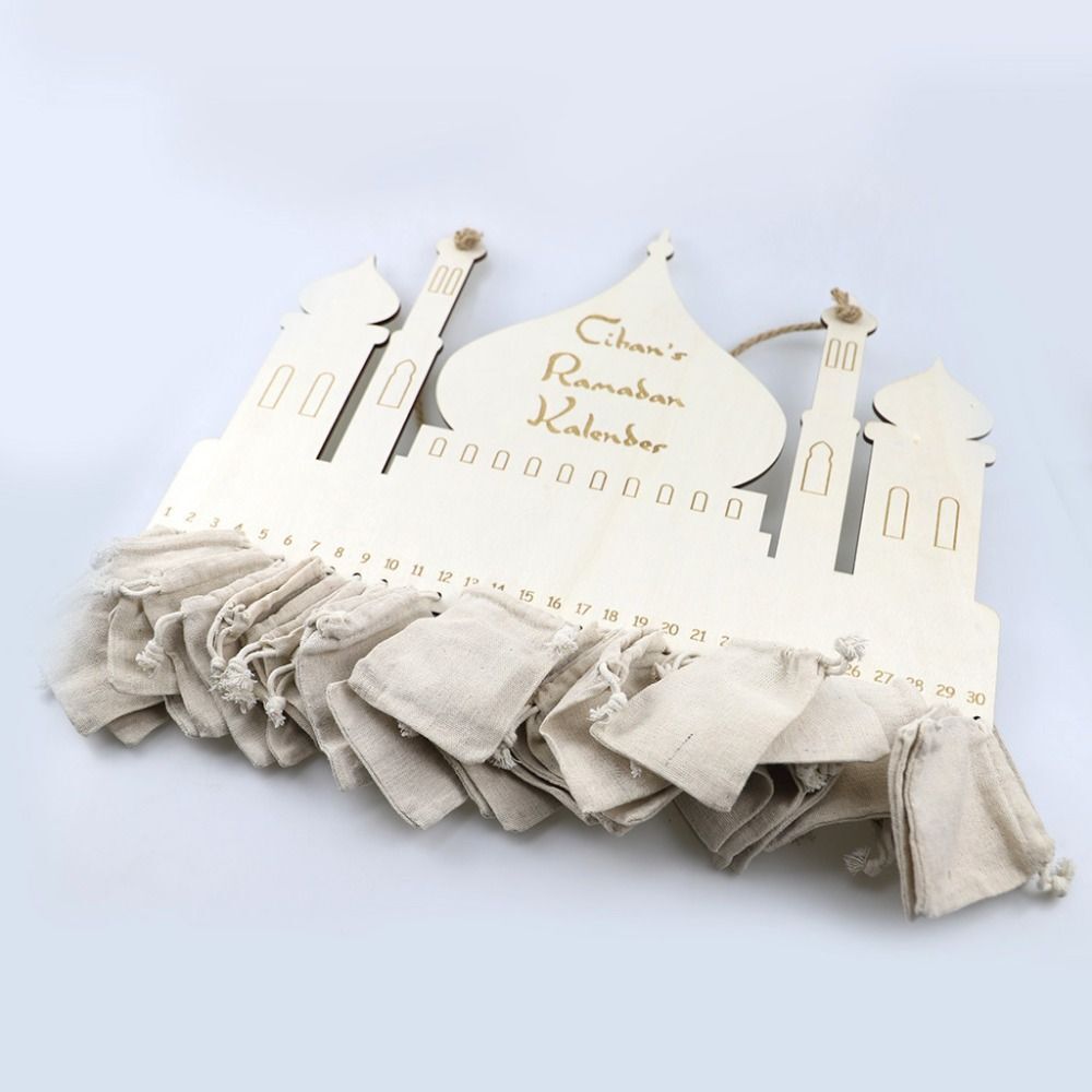 Burlap Bag Pendant Wooden Countdown Calendar Countdown Calendar Home