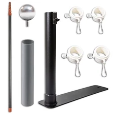Telescoping Flagpole with Tire Mount - 20ft Carbon Fiber RV Flag Pole Kit
