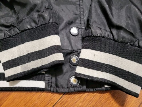 Champion Jacke Herren Größe Small S schwarz weiß Knopfleiste Varsity Bomber - Bild 8 von 12