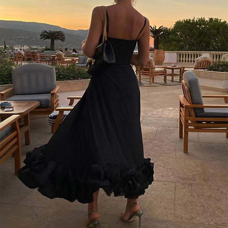 Robe D'été Ethereal - Femme Taille M - Bleu Et Blanc - Bretelles Fines - Dos Nageur
