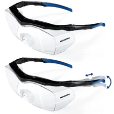 WORKPRO 2PC Clear Safety Glasses Z87.1 Anti Fog Safety Goggle Protective Eyewear
