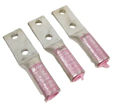 3 ILSCO ALND-500-12-134 Compression Lug Connector Two Hole Pink Aluminum NEW