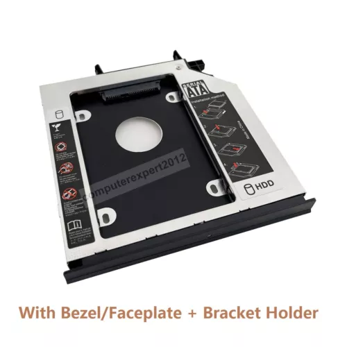 2nd HDD SSD Hard Drive Caddy for Lenovo IdeaPad Y500 Y500N Y510P + Matched Bezel